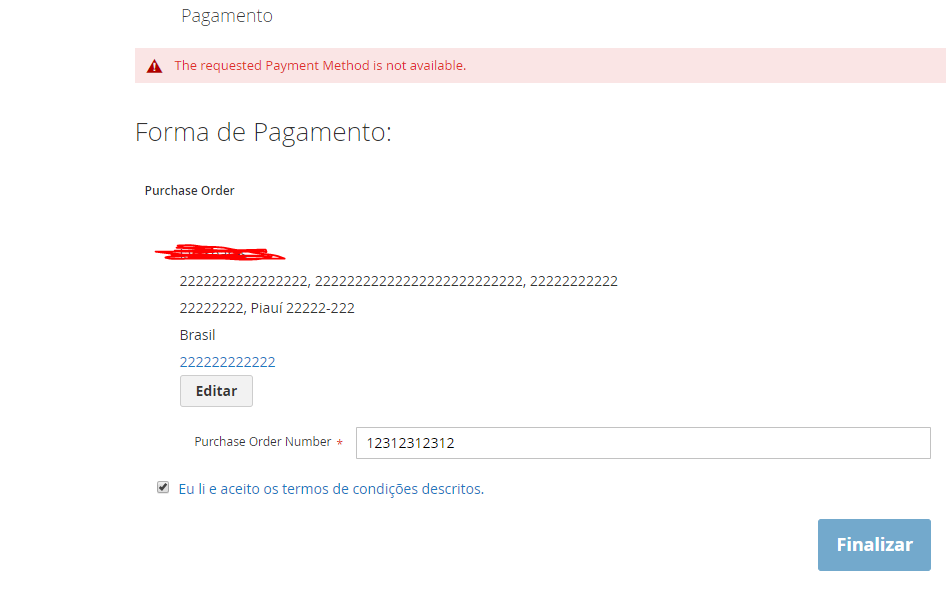 The requested Payment Method is not available. Magento Forums