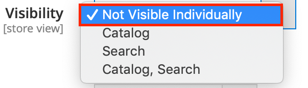 Look for Visibility Dropdown