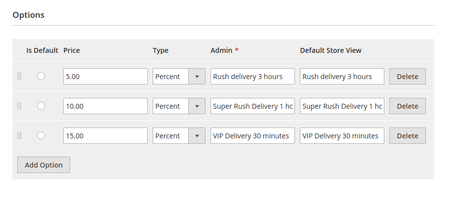 Rush Delivery   Fees   Extra Fee   Stores   Magento Admin.png