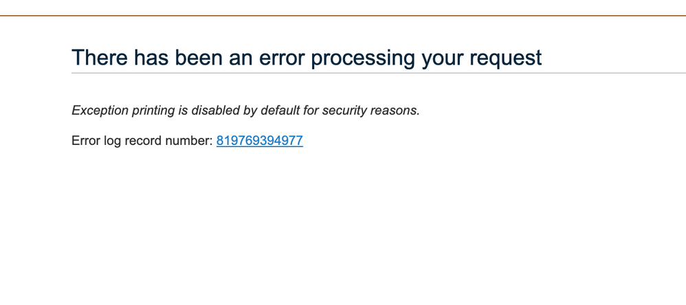 There has been an error processing your request
