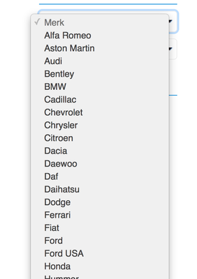 Dropdown list