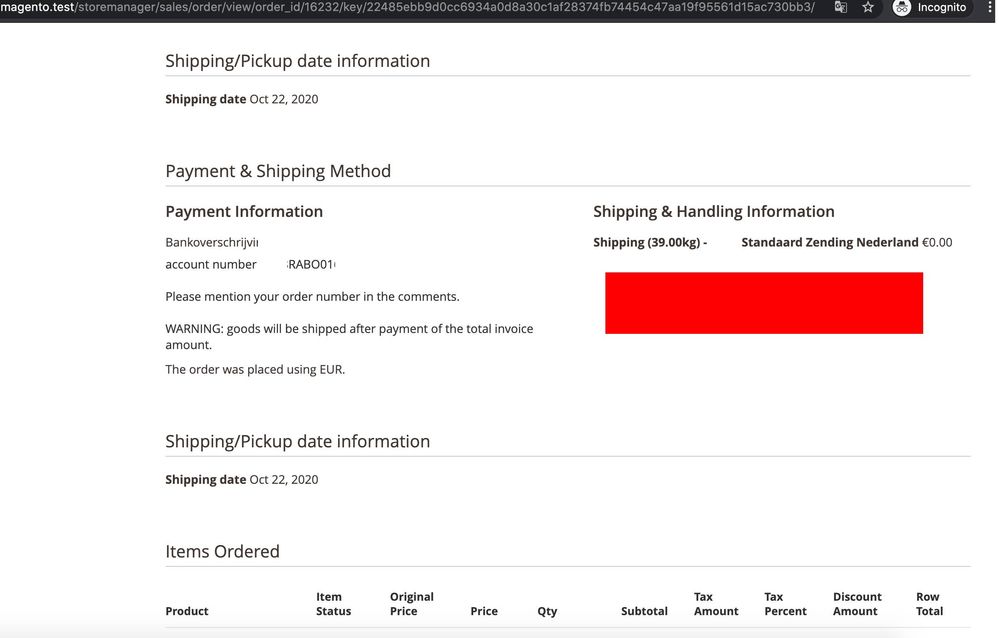 shipping & handling