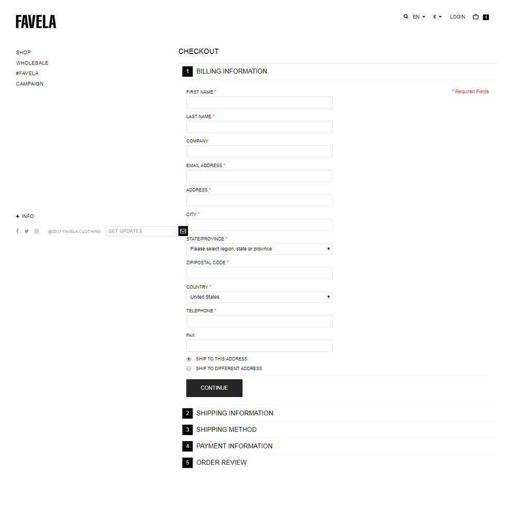 Existing Checkout look