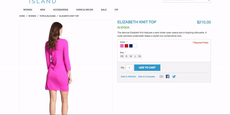 Magento 1 Product Page with animated GIF image