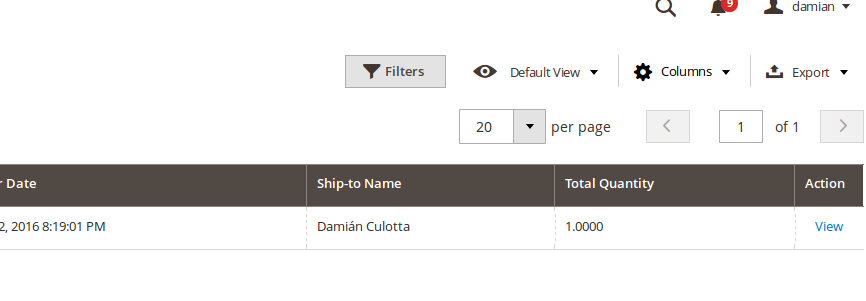 Edit Shipping grid