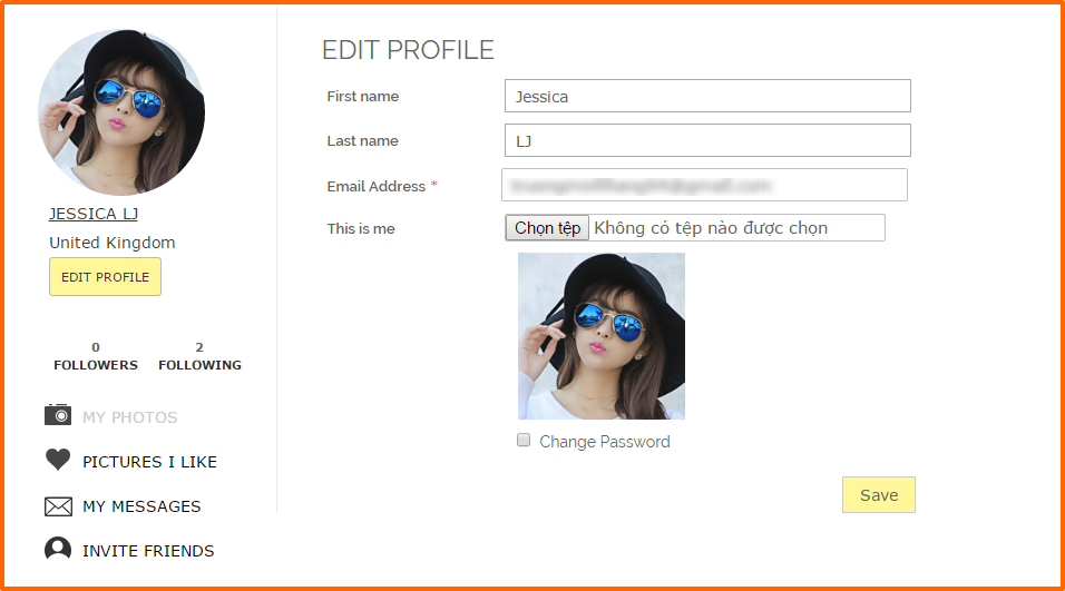 Edit profile Magento Unboxed