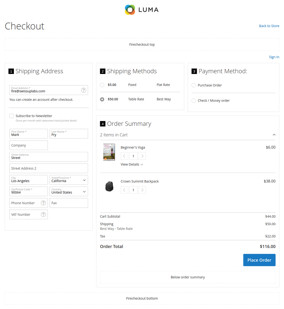 Firecheckout 2 columns layout