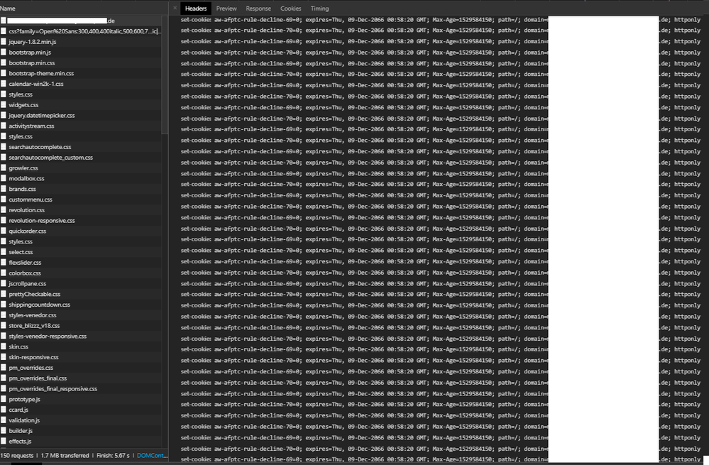 Response Header - set-cookie